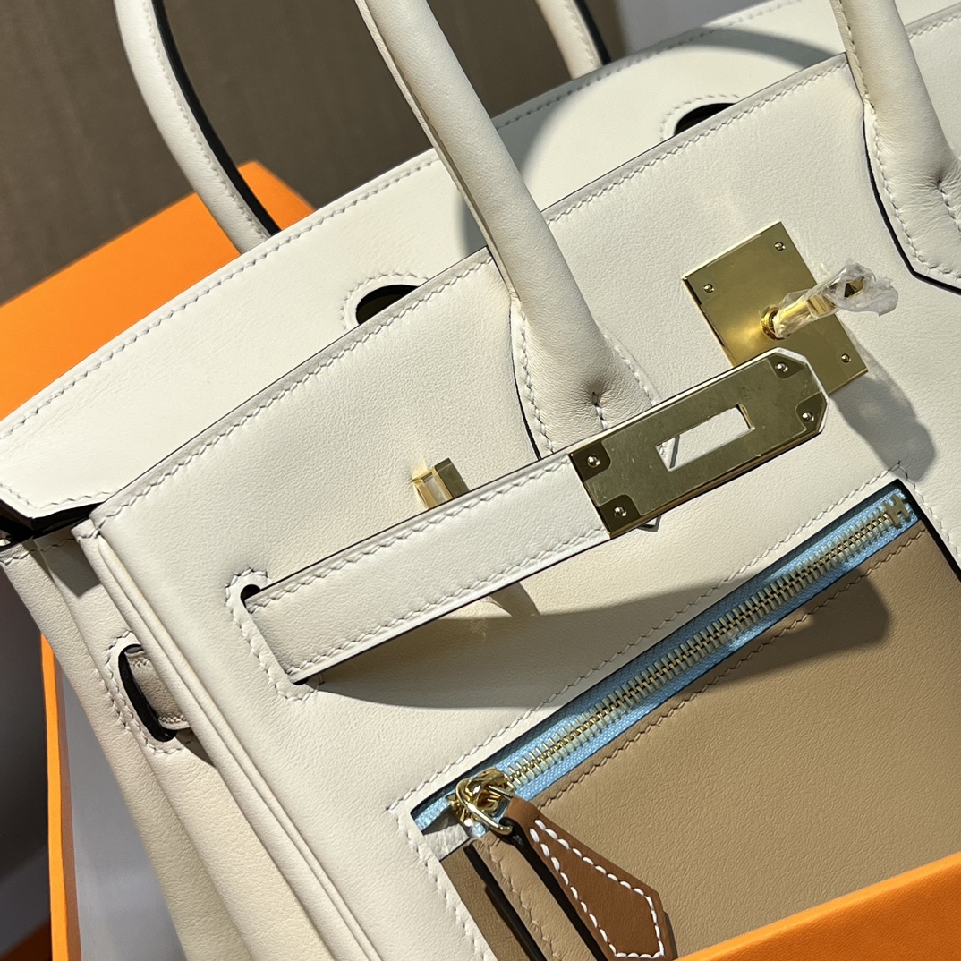 Hermes Birkin 30CM Swift Leather Handbag White 